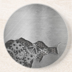 Metal background with mechanical damage drink coaster