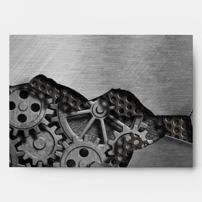 Metal background with mechanical damage envelope (Front)