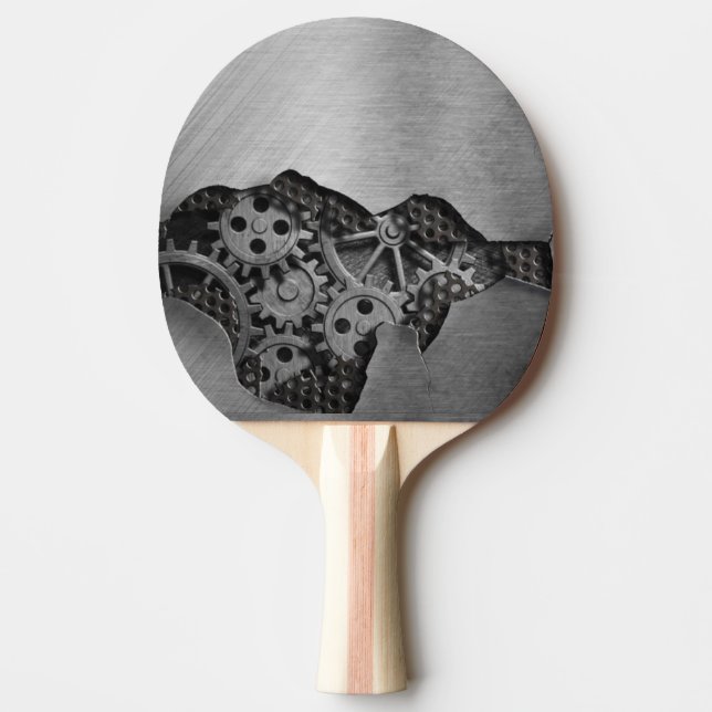 Metal background with mechanical damage Ping-Pong paddle (Front)