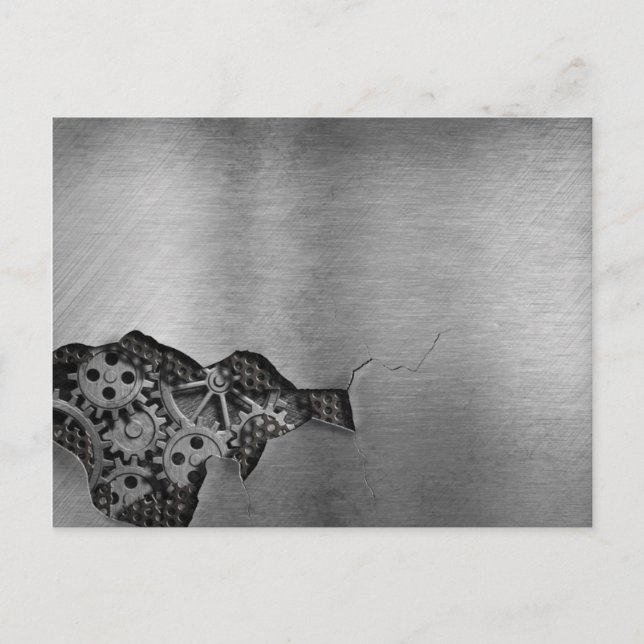 Metal background with mechanical damage postcard (Front)