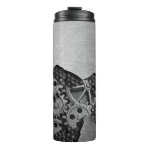 Metal background with mechanical damage thermal tumbler