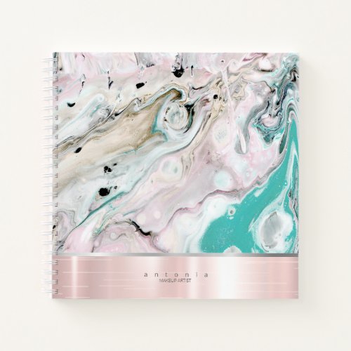 Metal Band on Watercolor Abstract Rose Gold ID803 Notebook
