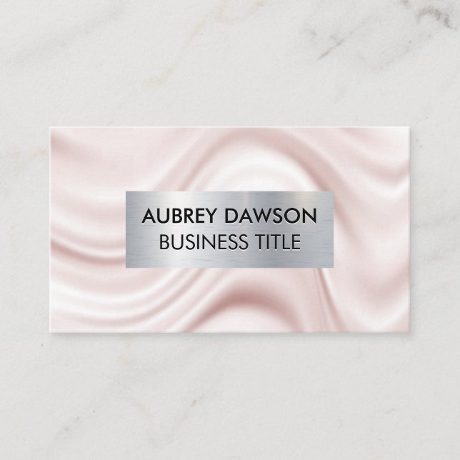 Metal Banner | Silk Drapery Fabric Business Card (Front)