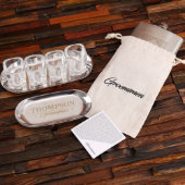 Metal Bar Trays & Shot Glass Set with Hip Flask (Front)