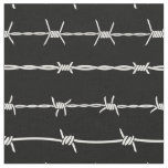 Metal barbed wire fence black white modern fabric
