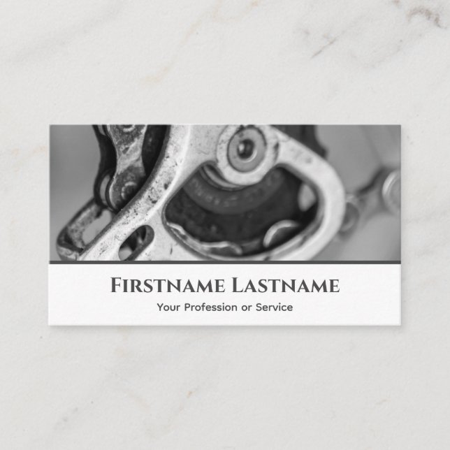 Metal bike pinion gear for Bicycle Repair Shops Business Card (Front)