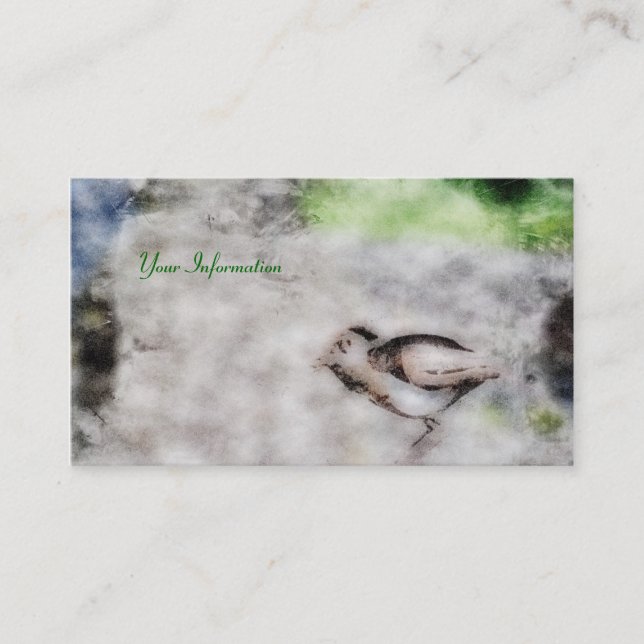 Metal Bird Grunge Business Cards (Front)