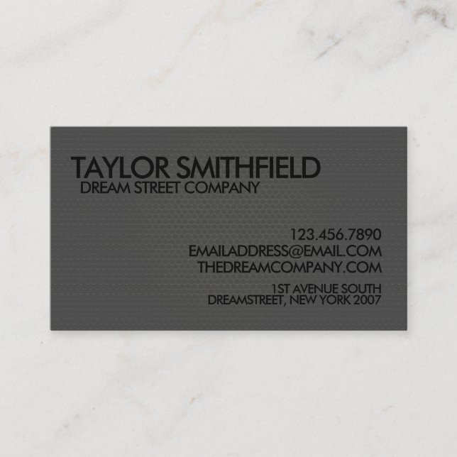 Metal Black Modern Professional Business Card (Front)