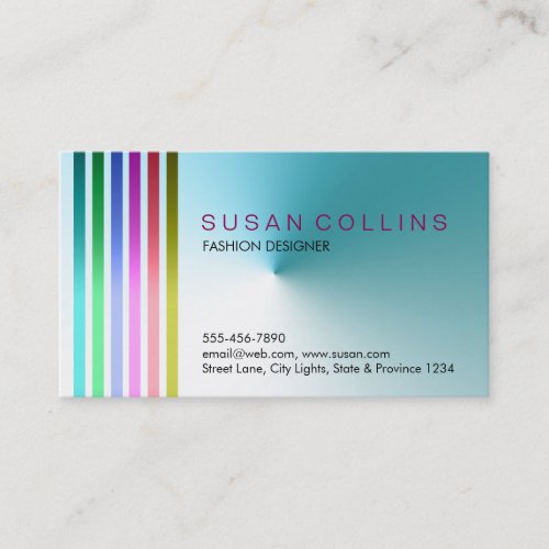 Metal Blue Steel Professional Striped Aluminum Business Card