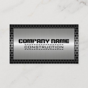 Metal Border Construction Elegant Steel Look #14 Business Card by NhanNgo at Zazzle