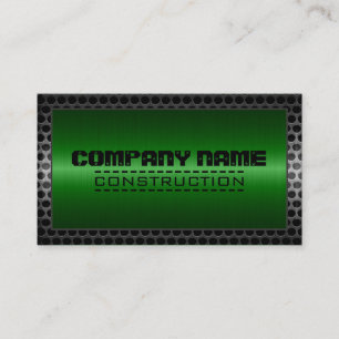 Metal Border Construction Elegant Steel Look #18 Business Card