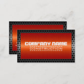 Metal Border Construction Elegant Steel Look #36 Business Card (Front/Back)