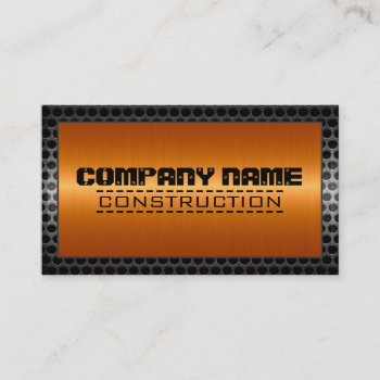 Metal Border Construction Elegant Steel Look #9 Business Card by NhanNgo at Zazzle