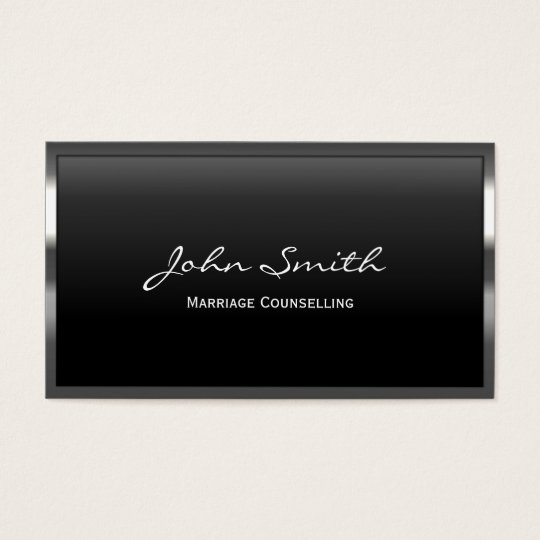 Metal Border Marriage Counselling Business Card