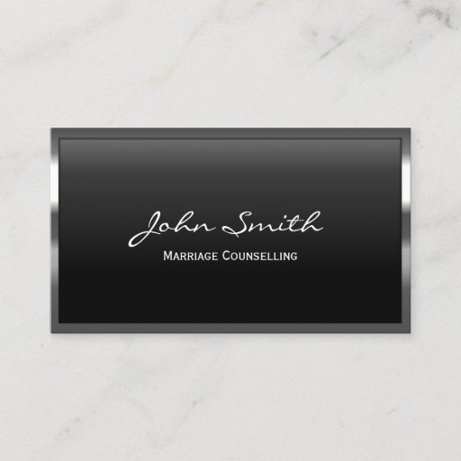 Customizable Metal Border Marriage Counselling Business Card