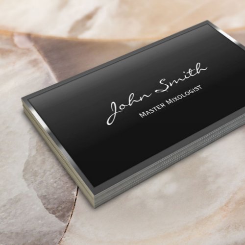 Metal Border Mixologist/Bartender Business Card