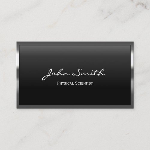 Metal Border Physical Scientist Business Card