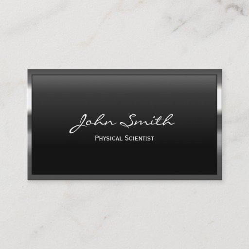 Customizable Metal Border Physical Scientist Business Card