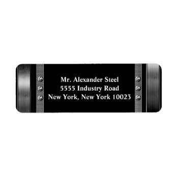 Metal Border With Bolts Labels by MetalShop at Zazzle