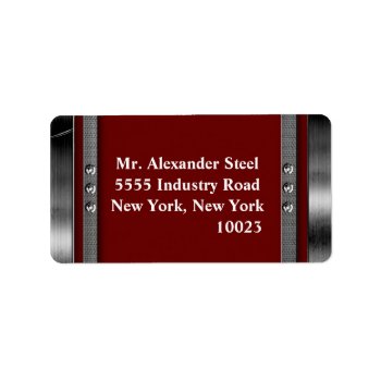 Metal Border With Bolts Return Address Labels by MetalShop at Zazzle