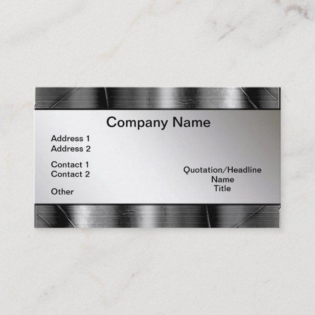 Metal Borders Look Professional Business Cards (Front)