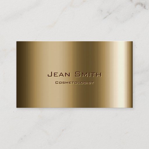 Customizable Metal Bronze Cosmetologist Business Card