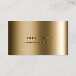Metal Bronze Mortgage Agent Professional Business Card