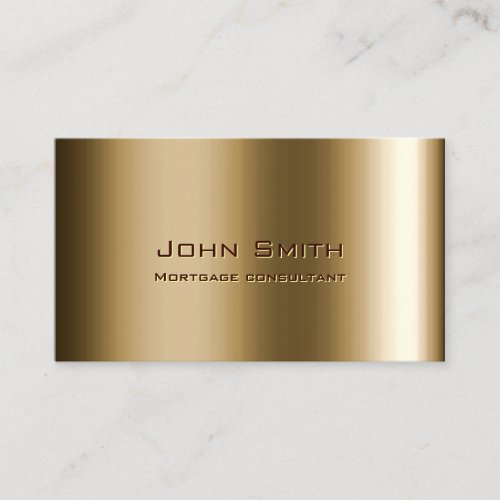 Metal Bronze Mortgage Agent Professional Business Card