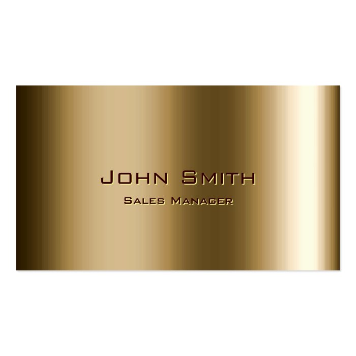 Metal Bronze Sales Manager Business Card