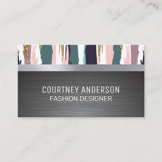 Metal Brushed | Artistic Brushed Business Card (Front)