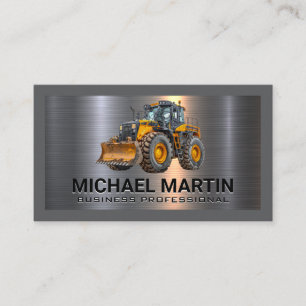 Metal Brushed Construction Vehicle Business Card