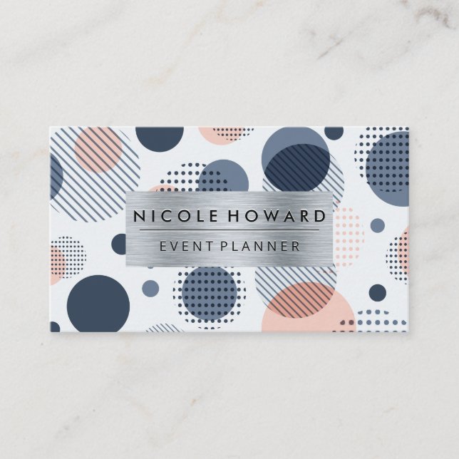 Metal Brushed Frame | Abstract Digital Geometric Business Card (Front)