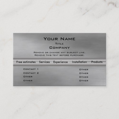 Metal Business Card 2.0 - Silver info bar