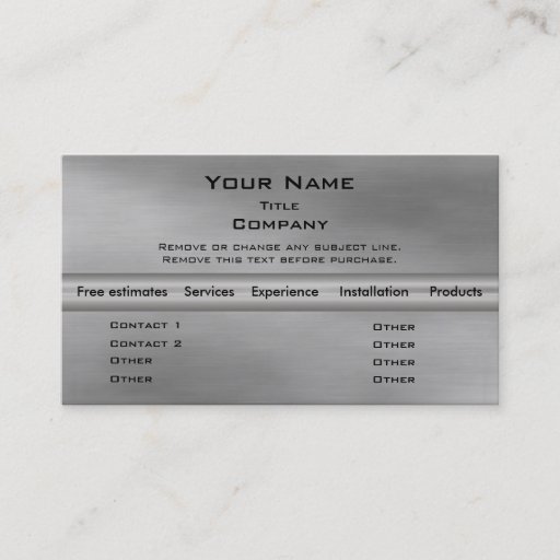 Customizable Metal Business Card 2.0 - Silver info bar