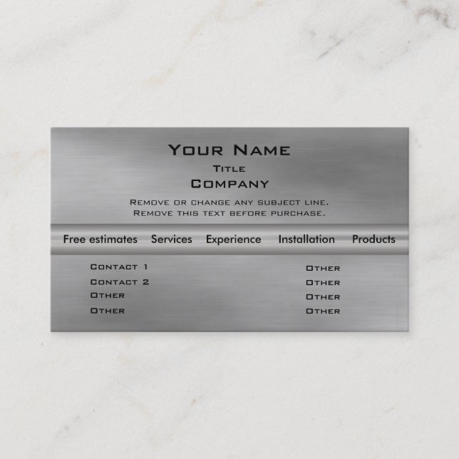 Metal Business Card 2.0 - Silver info bar (Front)