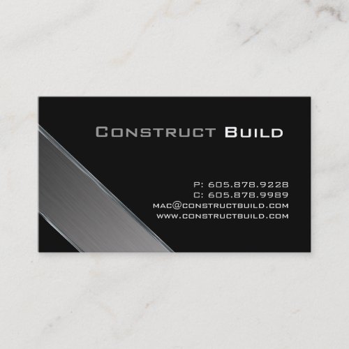 Metal Business Card Construction Trucking Brushed