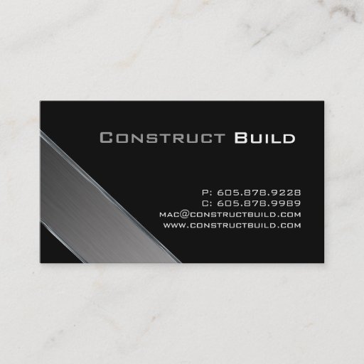 Customizable Metal Business Card Construction Trucking Brushed
