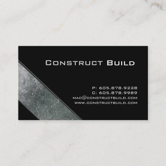 Metal Business Card Construction Trucking Scuffed (Front)