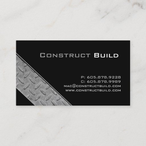 Customizable Metal Business Card Construction Trucking Steel