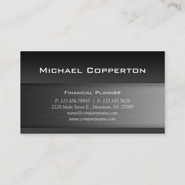 Metal Business Card Gray Header (Front)