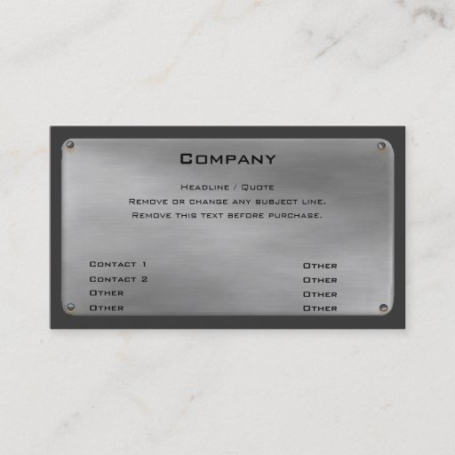 Customizable Metal Business Card II -silver