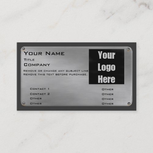Metal Business Card II -silver- with logo