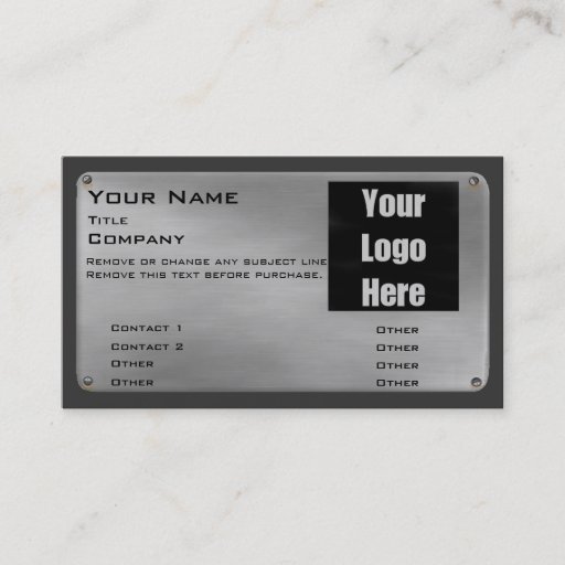 Customizable Metal Business Card II -silver- with logo