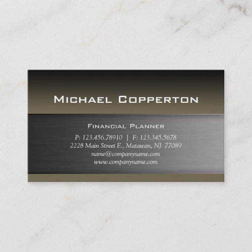 Metal Business Card Khaki Green Header