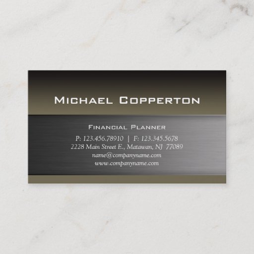 Customizable Metal Business Card Khaki Green Header