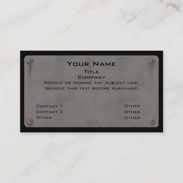 Metal Business Cards II (Front)