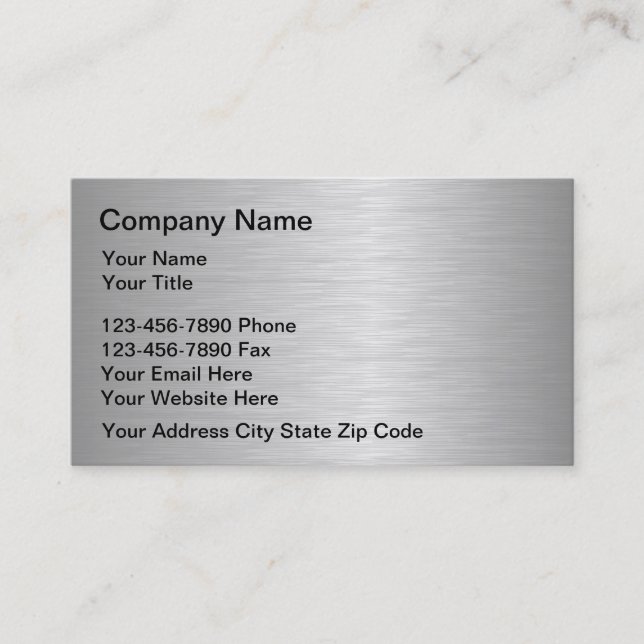 Metal Business Cards Template (Front)