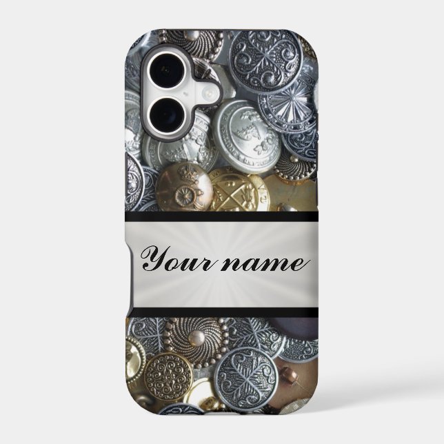 Metal Button Collection Iphone Case (Back)