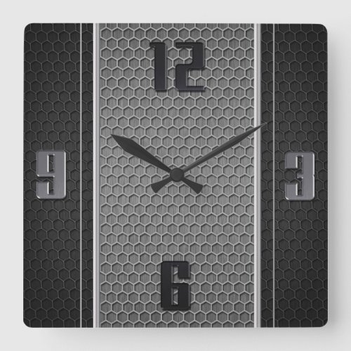 Metal Carbon Pattern _ Wall Clock