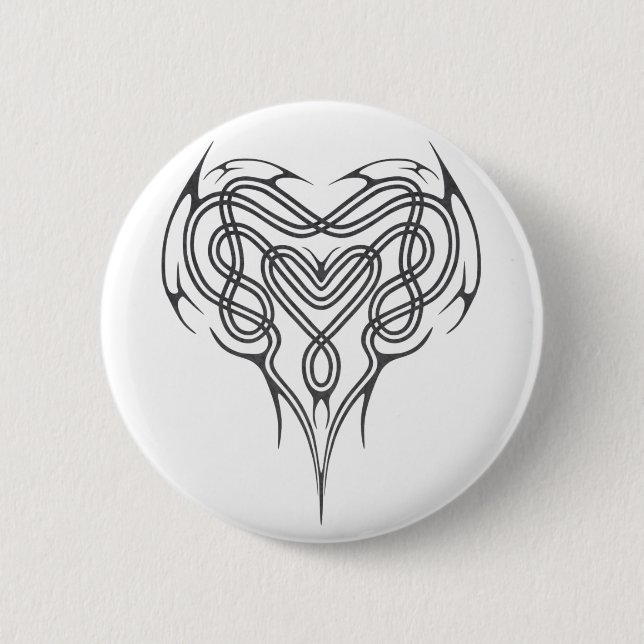Metal Celtic Heart Knot Pinback Button (Front)